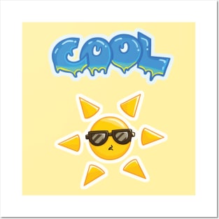 Cool Sun With Sunglasses Posters and Art